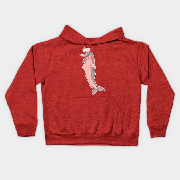 Pink! - EN - Amazon River Dolphin Kids Hoodie by LaumiRez